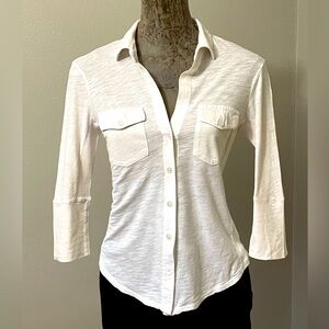 James Perse cotton button down T shirt - ombré color - size 0